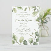 Invitation Élégante sérénité florale Célébration d'anniversai (Debout devant)