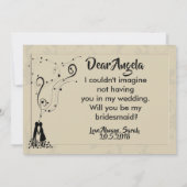 Invitation Élégante servante romantique moderne (Dos)