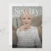 Invitation Elégante SEVENTY Photo 70th Birthday Party (Devant)