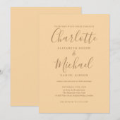 Invitation Élégante signature script mariage Champagne (Devant / Derrière)