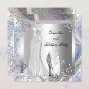 Invitation Elégante Silver Blanc Haut talon Chaussure Anniver