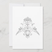 Invitation Elégante Silver Grey Chinoiserie Cherub Mariage (Dos)