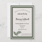 Invitation Elégante simple frontière verte Mémorial Invitatio (Devant)
