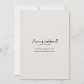 Invitation Elégante simple frontière verte Mémorial Invitatio (Dos)