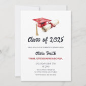 Invitation Élégante Simple Graduation Party (Devant)