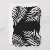 Invitation Elégante Simple palmiers gris noir fête d'annivers (Dos)