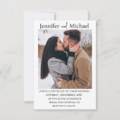 Invitation élégante simple typographie photo mariage (Devant)