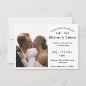 Invitation élégante simple typographie photo mariage (Devant)