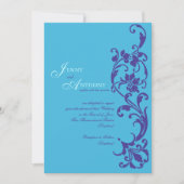 Invitation Élégante Simplicité DIY dans le ciel et le violet (Devant)