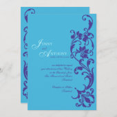 Invitation Élégante Simplicité DIY dans le ciel et le violet (Devant / Derrière)