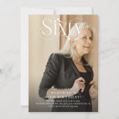 Invitation Elégante SIXTY Photo 60e fête d'anniversaire (Devant)