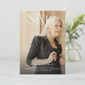 Invitation Elégante SIXTY Photo 60e fête d'anniversaire (Debout devant)