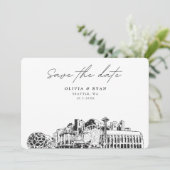 Invitation Elégante Skyline moderne Seattle Enregistrer la da (Debout devant)