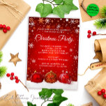 Invitation Élégante Snowy Red Christmas Balls fête de Noël<br><div class="desc">Découvrez la joie de la saison festive avec notre Elegant Snowy Red Christmas Balls Christmas Party Invitation, taillée sur mesure pour célébrer des moments chéris. Ces invitations sont non seulement visuellement étonnantes, mais aussi insuffler un esprit de vacances immédiat, ce qui les rend parfaits pour votre prochaine réunion de Noël...</div>