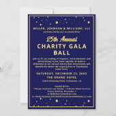 Invitation Elégante Société Charity Gala Ball Blue Gold (Devant)