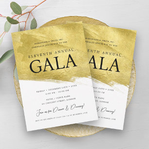 Invitation Elégante société GALA Business Gold Brush