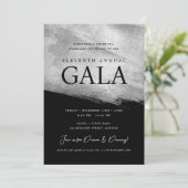 Invitation Elégante société GALA Silver Brush Black (Debout devant)