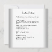 Invitation Elégante Soie Beige Blanc 50e Anniversaire (Dos)