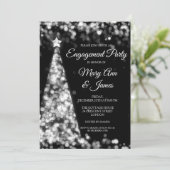 Invitation Élégante Soie Noir Noël (Debout devant)