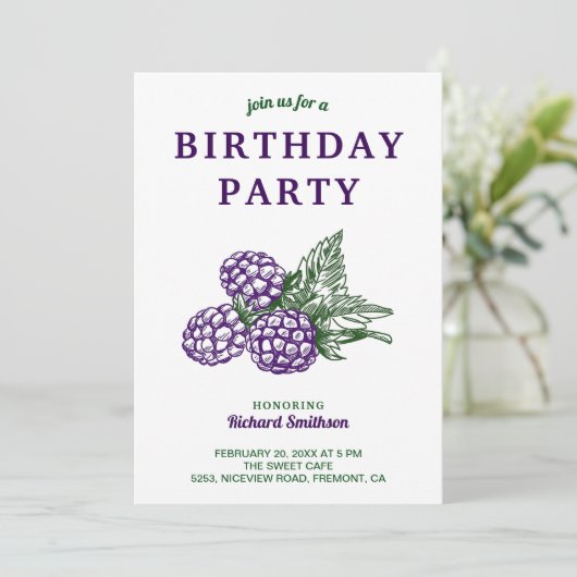 Invitation Elégante Soirée Blackberry (Debout devant)