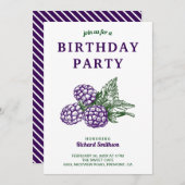 Invitation Elégante Soirée Blackberry (Devant / Derrière)