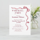 Invitation Élégante Soirée d'adieu des femmes de la Bow rose (Debout devant)