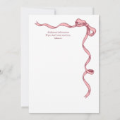 Invitation Élégante Soirée d'adieu des femmes de la Bow rose (Dos)