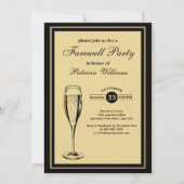 Invitation Élégante Soirée d'adieu Noir en or Formal (Devant)