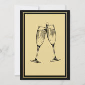 Invitation Élégante Soirée d'adieu Noir en or Formal (Dos)