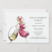 Invitation Élégante soirée de danse du vin rouge et blanc (Devant)