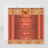 Invitation Élégante Soirée de Diamants de Bow Orange (Dos)