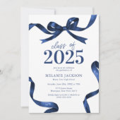 Invitation Élégante soirée de Graduation de Blue Bow (Devant)