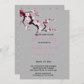 Invitation Élégante Soirée de Graduation en Fleur de Cerisier (Devant / Derrière)