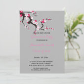 Invitation Élégante Soirée de Graduation en Fleur de Cerisier (Debout devant)