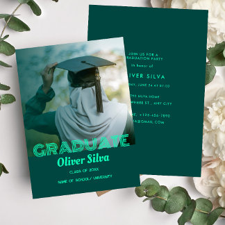 Invitation Élégante Soirée de Graduation personnalisée modern