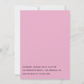 Invitation Élégante soirée de graduation rose et Brown fille (Dos)