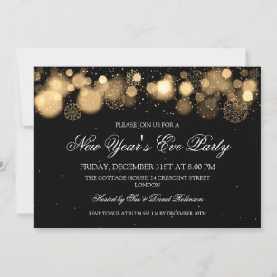Invitation Élégante Soirée de la Saint-Sylvestre Hiver Gold