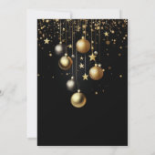 Invitation Élégante Soirée de Noël en or noir (Dos)