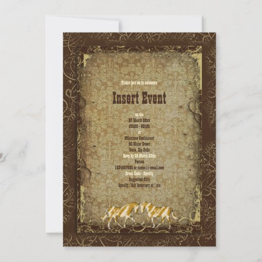 Invitation Élégante soirée de ranch western (Dos)