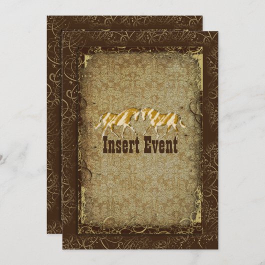 Invitation Élégante soirée de ranch western (Devant / Derrière)