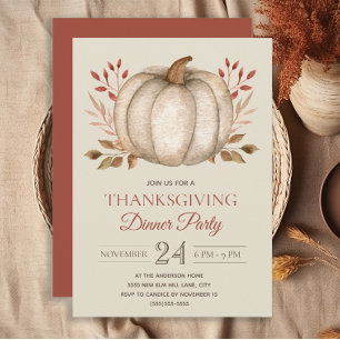 Invitation Élégante soirée de Thanksgiving rustique avec citr