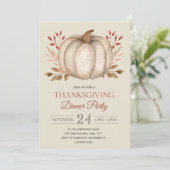 Invitation Élégante soirée de Thanksgiving rustique avec citr (Debout devant)