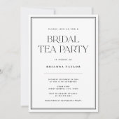 Invitation Élégante soirée de thé noir et blanc (Devant)