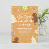 Invitation Élégante soirée d'échange de biscuits de Noël en é (Debout devant)