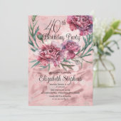 Invitation Elégante Soirée des oeillets roses 40e anniversair (Debout devant)