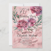 Invitation Elégante Soirée des oeillets roses 70e anniversair (Devant)