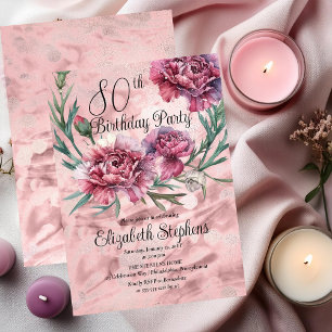 Invitation Elégante Soirée des oeillets roses 80e anniversair