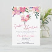 Invitation Élégante Soirée d'Été Florale de Cocktail Dessinée (Debout devant)