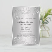 Invitation Élégante Soirée Flourish Graduation (Debout devant)