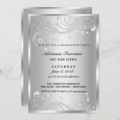 Invitation Élégante Soirée Flourish Graduation (Devant / Derrière)